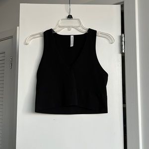 Athleta Aurora Crop Rib Tank - Black